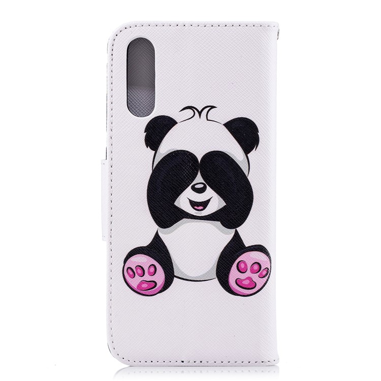 Pattern Printing PU Leather Magnetic Wallet Stand Protective Case for Huawei P20 - Cute Panda-3