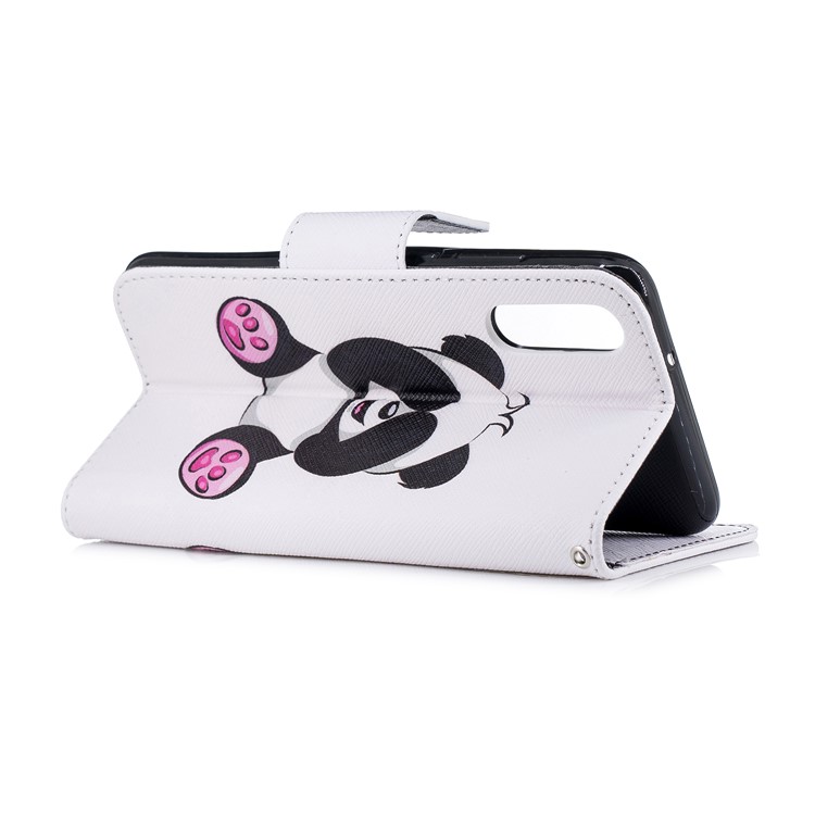 Pattern Printing PU Leather Magnetic Wallet Stand Protective Case for Huawei P20 - Cute Panda-4