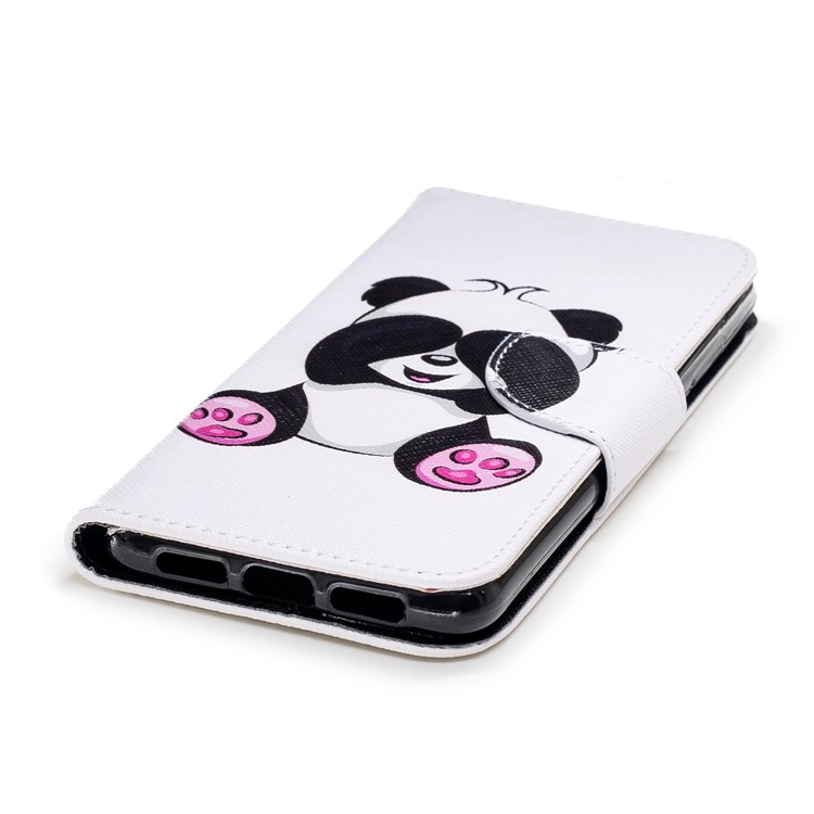 Pattern Printing PU Leather Magnetic Wallet Stand Protective Case for Huawei P20 - Cute Panda-6