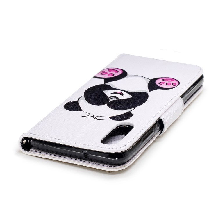 Pattern Printing PU Leather Magnetic Wallet Stand Protective Case for Huawei P20 - Cute Panda-7