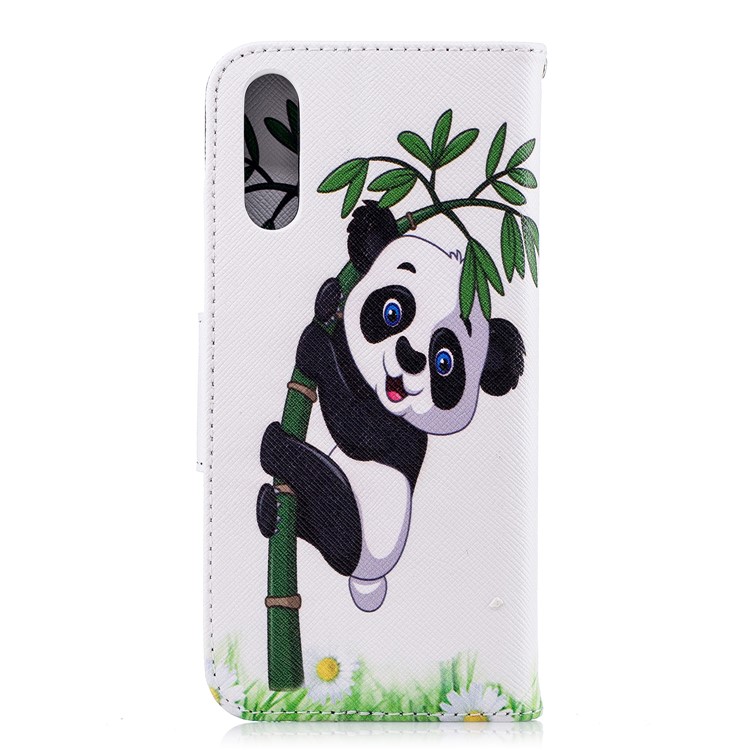 Pattern Printing PU Leather Magnetic Wallet Stand Protective Shell for Huawei P20 - Panda on Bamboo-3