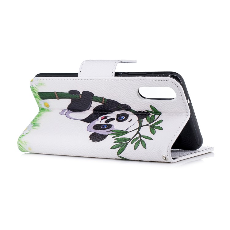 Pattern Printing PU Leather Magnetic Wallet Stand Protective Shell for Huawei P20 - Panda on Bamboo-4