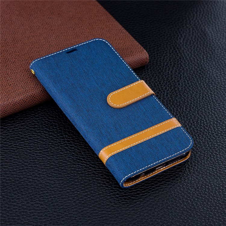 Custodia In Pelle Per Jeans Custodia In Tessuto Per Cellulare Huawei P20 Lite / Nova 3e - Blu Scuro-2