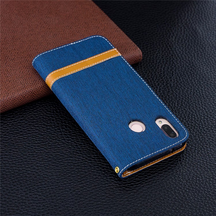 Custodia In Pelle Per Jeans Custodia In Tessuto Per Cellulare Huawei P20 Lite / Nova 3e - Blu Scuro-3