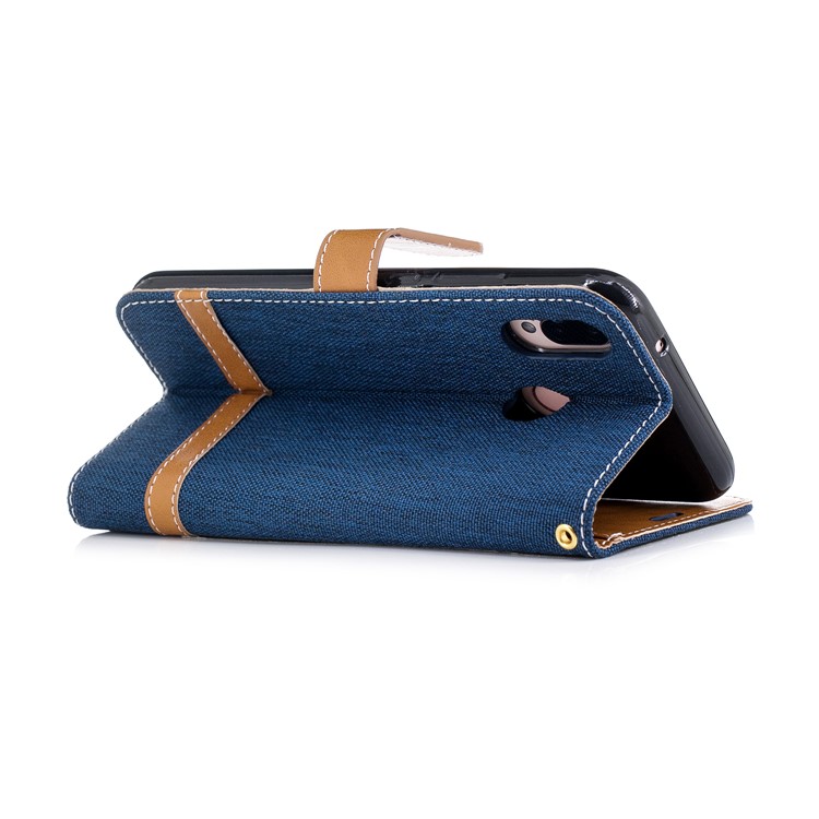 Custodia In Pelle Per Jeans Custodia In Tessuto Per Cellulare Huawei P20 Lite / Nova 3e - Blu Scuro-6