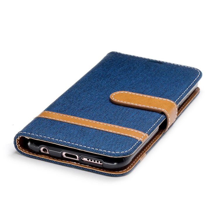 Custodia In Pelle Per Jeans Custodia In Tessuto Per Cellulare Huawei P20 Lite / Nova 3e - Blu Scuro-8