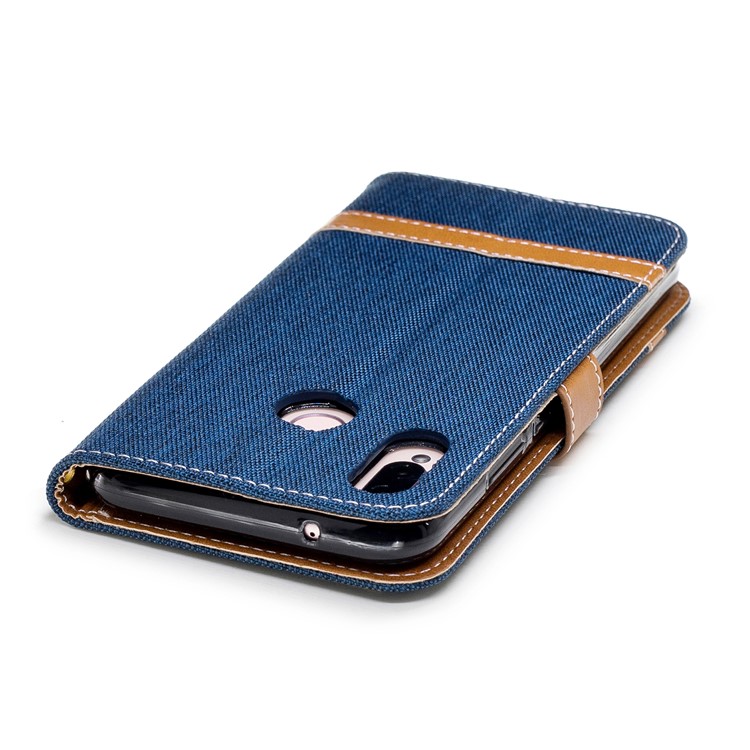 Custodia In Pelle Per Jeans Custodia In Tessuto Per Cellulare Huawei P20 Lite / Nova 3e - Blu Scuro-9