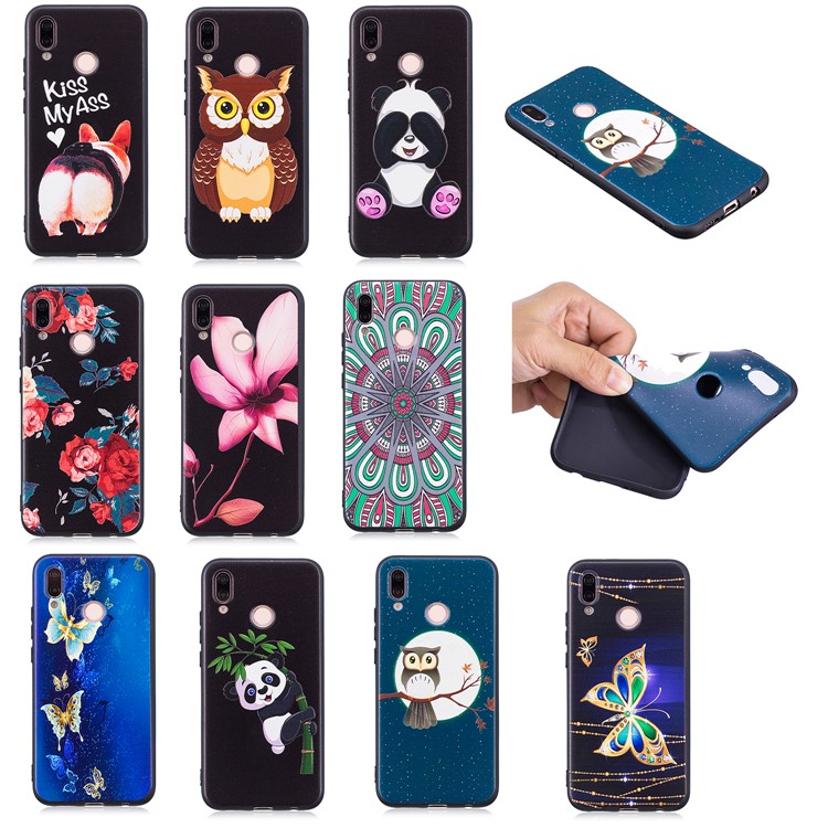 Escudo Traseiro Macio Do Relevo De TPU Para O Huawei P20 Lite / Nova 3e (china) - Borboleta De Ouro-8