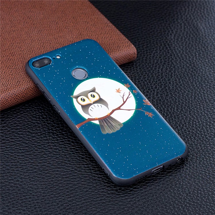 Prägung Weichen TPU Zurück Schutzhülle Für Huawei P20 Lite / Nova 3e (China) - Eule Auf Ast-2