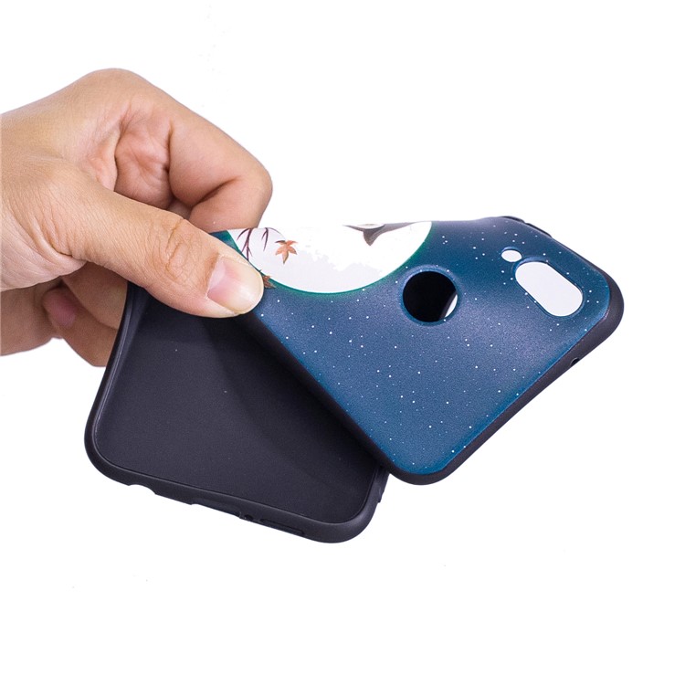 Prägung Weichen TPU Zurück Schutzhülle Für Huawei P20 Lite / Nova 3e (China) - Eule Auf Ast-7
