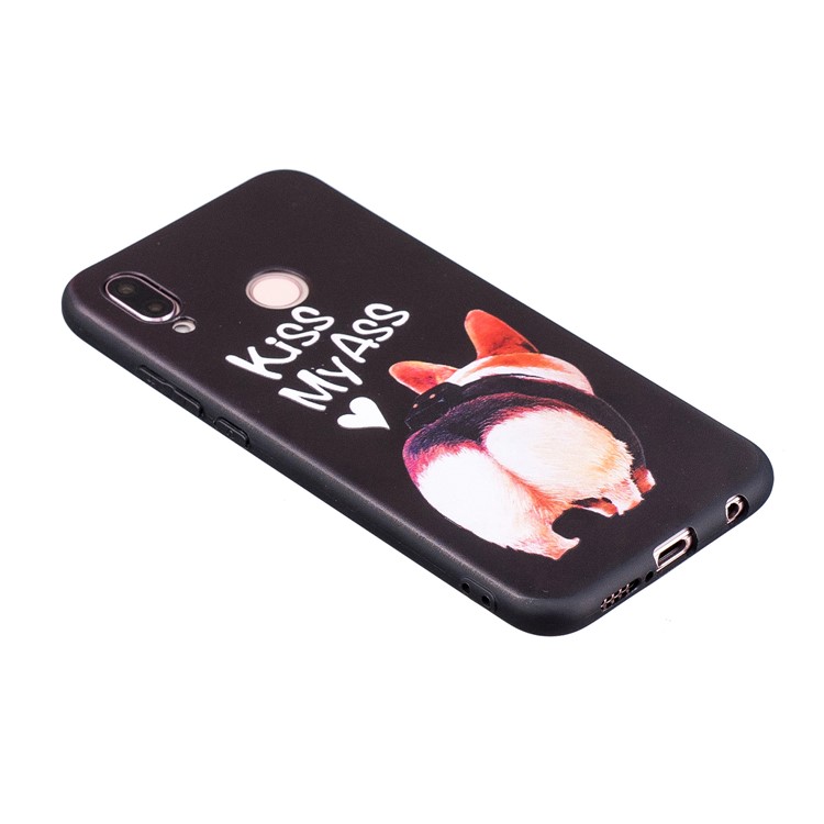 Embossment Soft TPU Mobile Phone Shell for Huawei P20 Lite / Nova 3e (China) - Kiss My Ass-5