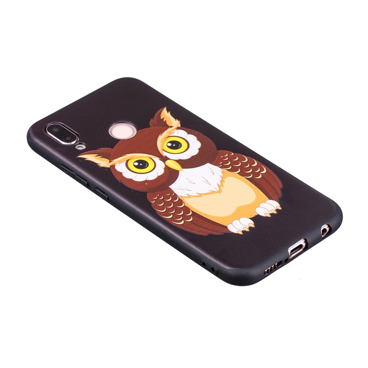 For Huawei P20 Lite / Nova 3e (China) Embossment Soft TPU Protective Phone Casing - Lovely Owl-5