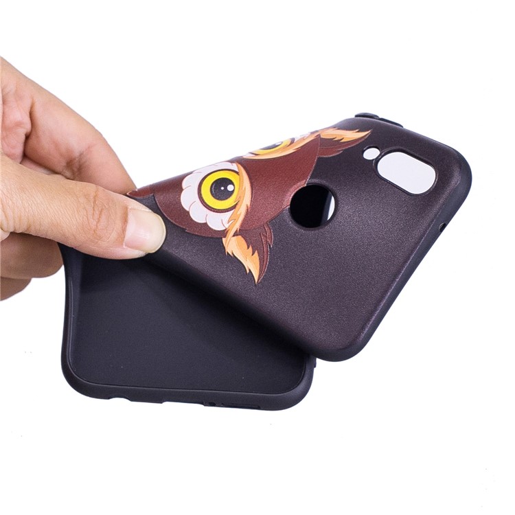 For Huawei P20 Lite / Nova 3e (China) Embossment Soft TPU Protective Phone Casing - Lovely Owl-7