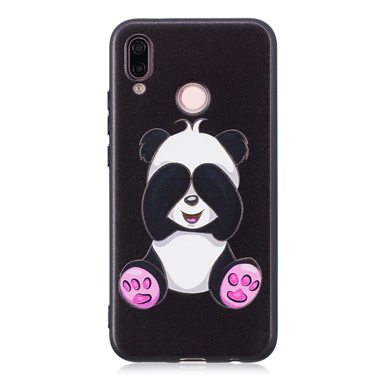 Embossment Macio TPU Caso Leve Acessório Para Huawei P20 Lite / Nova 3e (china) - Panda Bonito-4