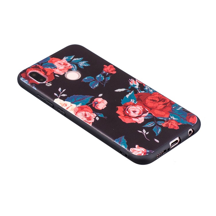 Cáscara Del Teléfono De La Parte Posterior Delgada Suave De TPU Del Repujado Para Huawei P20 Lite / Nova 3e (china) - Rosas-5