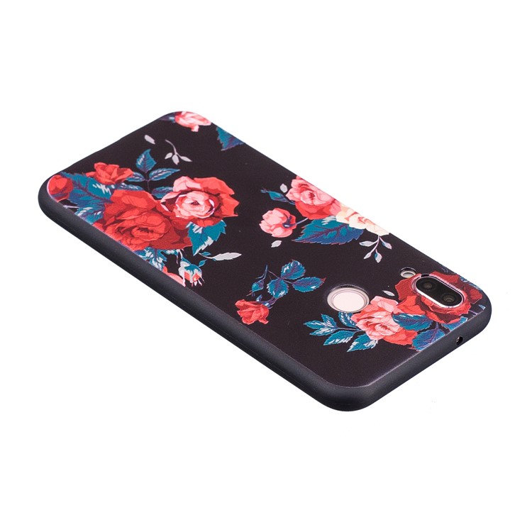 Cáscara Del Teléfono De La Parte Posterior Delgada Suave De TPU Del Repujado Para Huawei P20 Lite / Nova 3e (china) - Rosas-6