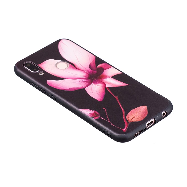 For Huawei P20 Lite / Nova 3e (China) Embossment Soft TPU Protective Phone Back Casing - Pretty Flower-5