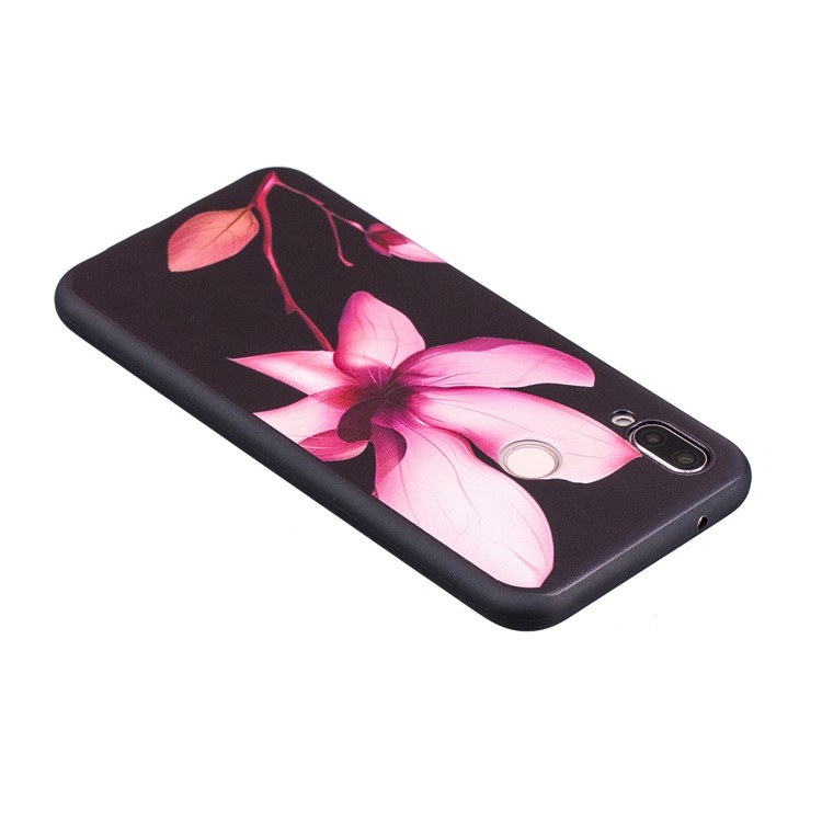 For Huawei P20 Lite / Nova 3e (China) Embossment Soft TPU Protective Phone Back Casing - Pretty Flower-6