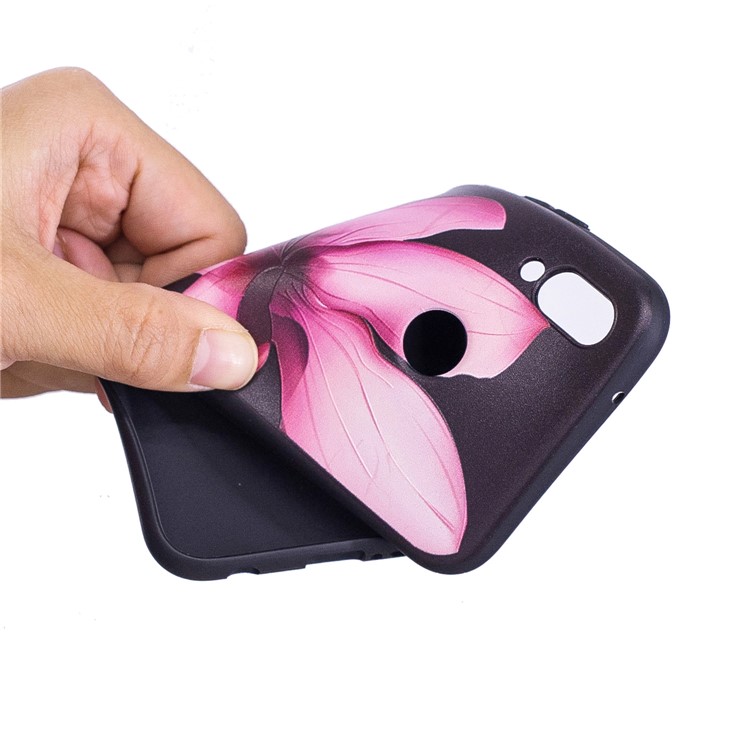 For Huawei P20 Lite / Nova 3e (China) Embossment Soft TPU Protective Phone Back Casing - Pretty Flower-7