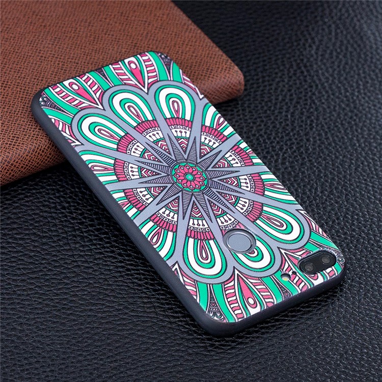 For Huawei P20 Lite / Nova 3e (China) Embossment Flexible TPU Phone Case Shell - Abstract Floral-3