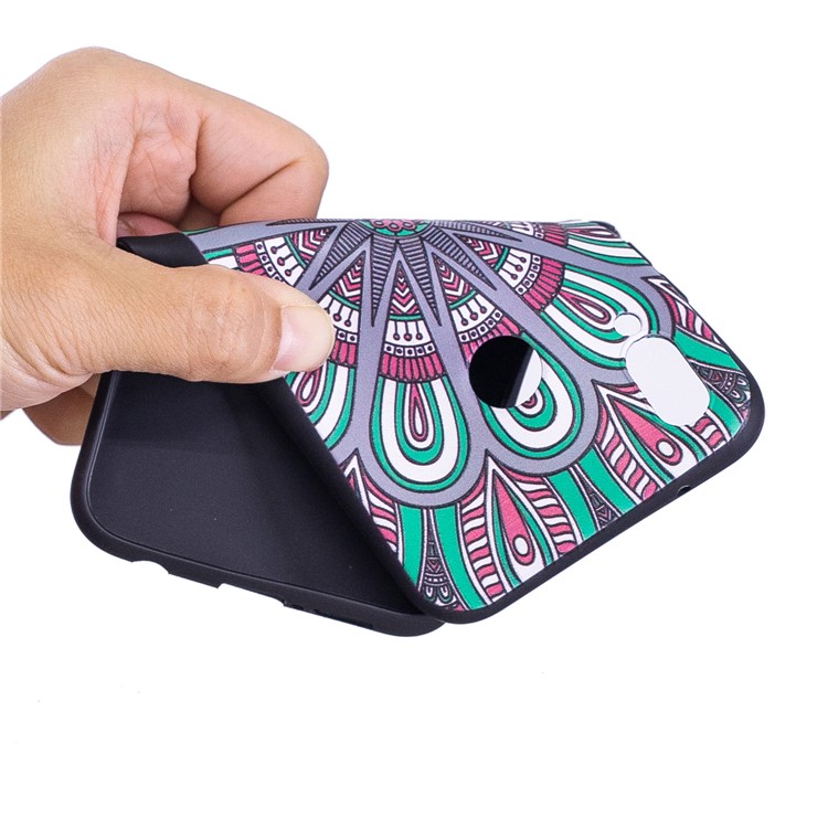 For Huawei P20 Lite / Nova 3e (China) Embossment Flexible TPU Phone Case Shell - Abstract Floral-7
