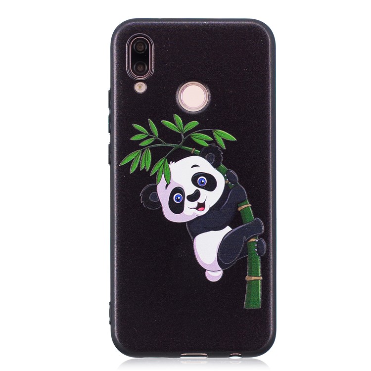 Embossment Soft TPU Back Featherweight Cellphone Shell for Huawei P20 Lite / Nova 3e (China) - Panda Climbing on Bamboo-4