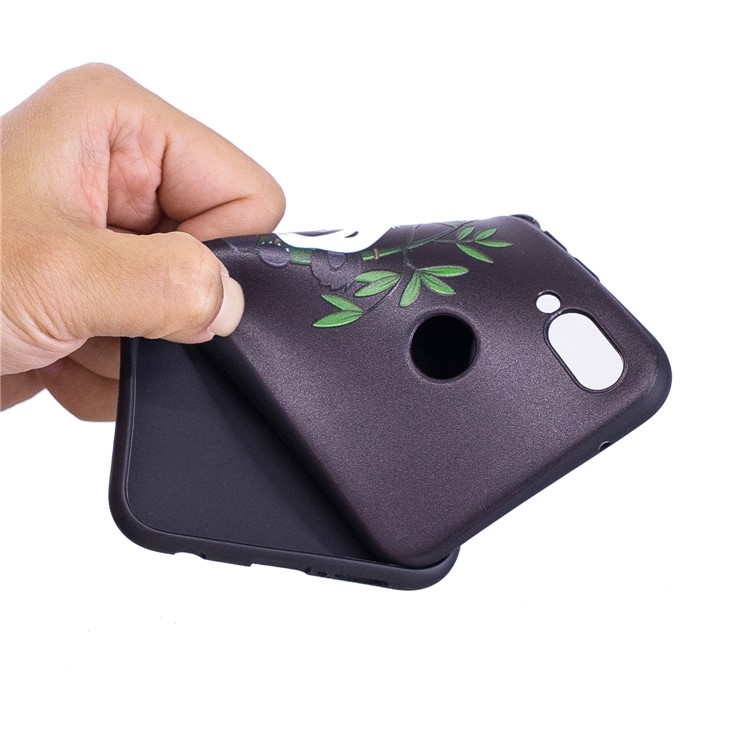 Embossment Soft TPU Back Featherweight Cellphone Shell for Huawei P20 Lite / Nova 3e (China) - Panda Climbing on Bamboo-7