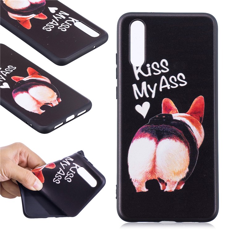 Embossment Soft TPU Back Cover for Huawei P20 - Kiss My Ass-1