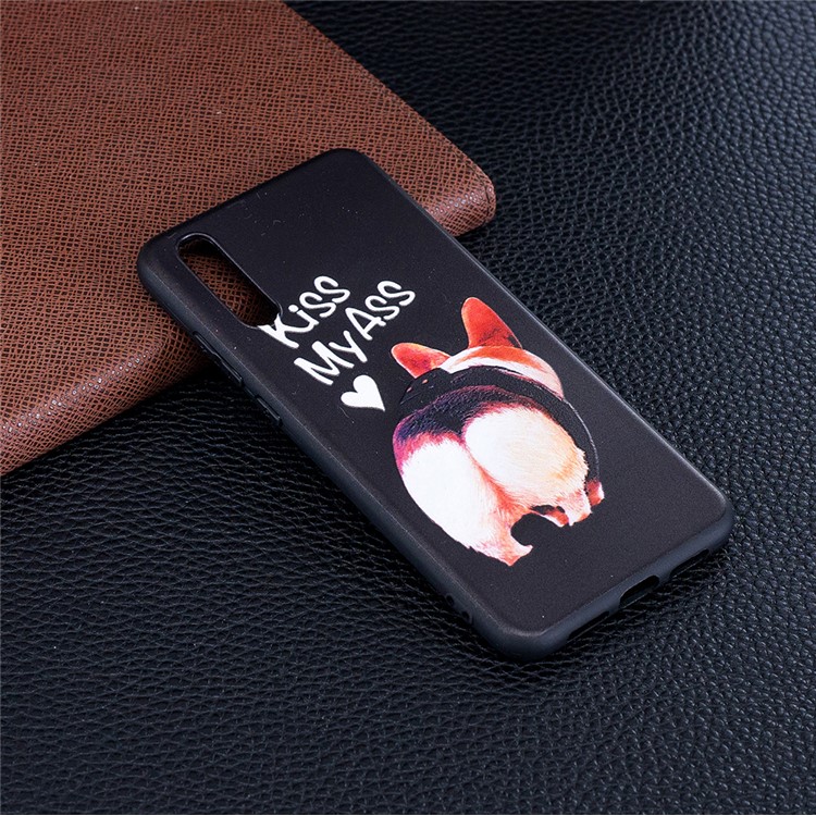 Embossment Soft TPU Back Cover for Huawei P20 - Kiss My Ass-2