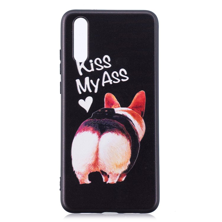 Embossment Soft TPU Back Cover for Huawei P20 - Kiss My Ass-3