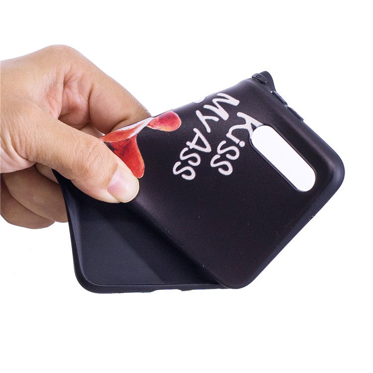 Embossment Soft TPU Back Cover for Huawei P20 - Kiss My Ass-6