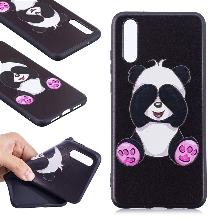 Escudo Traseiro Macio Do Relevo De TPU Para O Huawei P20 - Panda Bonito-1