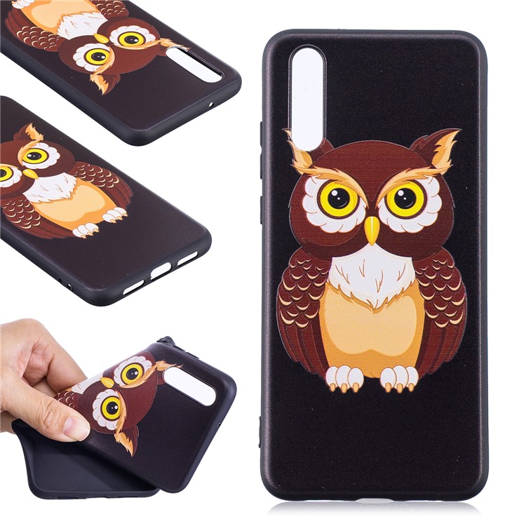 Embossment Soft TPU Mobile Case for Huawei P20 - Lovely Owl-1
