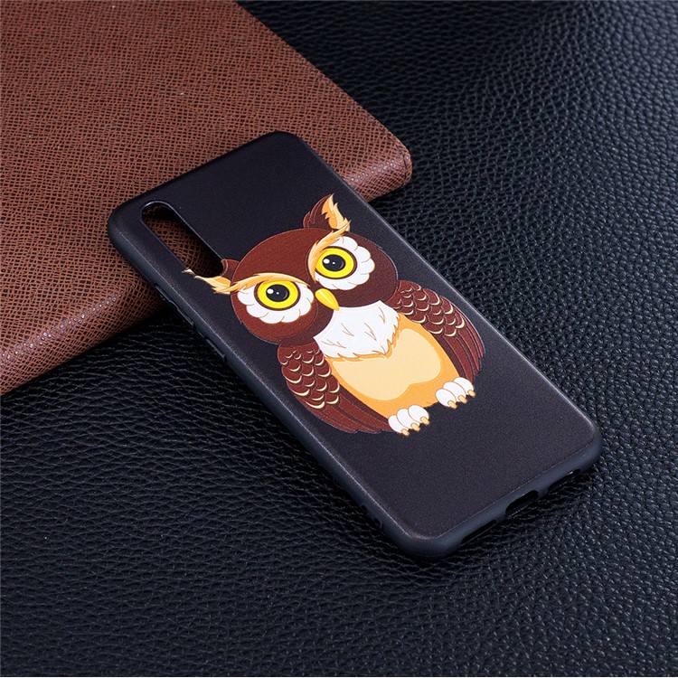 Embossment Soft TPU Mobile Case for Huawei P20 - Lovely Owl-2