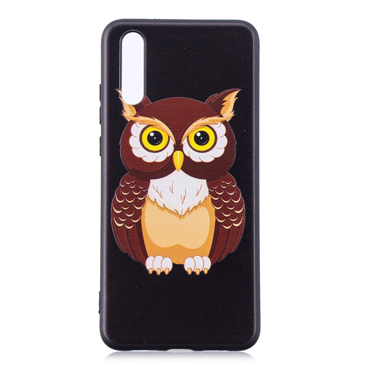 Embossment Soft TPU Mobile Case for Huawei P20 - Lovely Owl-3