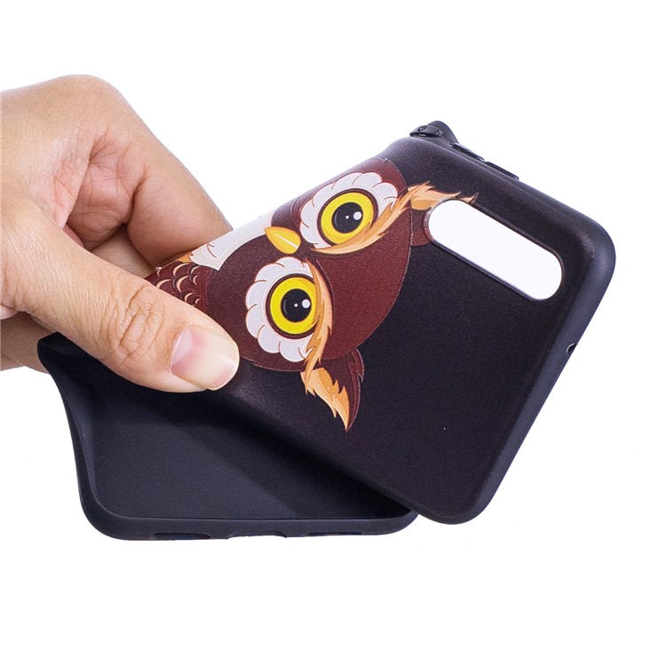 Embossment Soft TPU Mobile Case for Huawei P20 - Lovely Owl-6