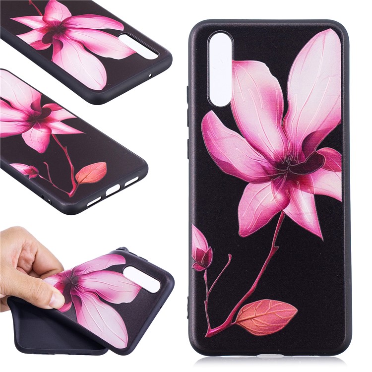 Embossment Soft TPU Mobile Cover for Huawei P20 - Pretty Flower-1