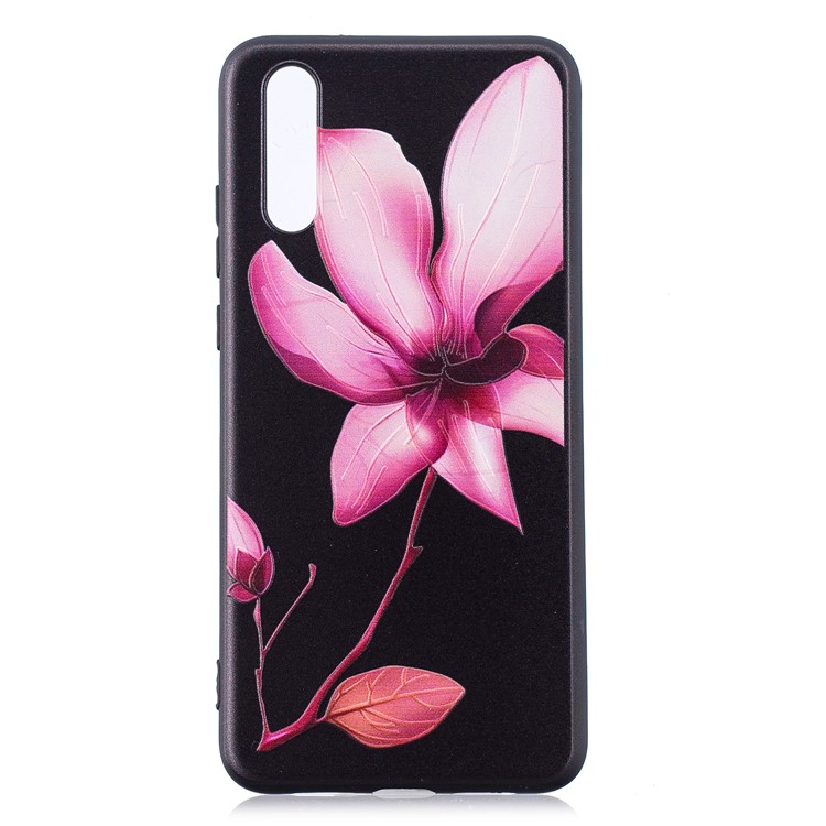 Embossment Soft TPU Mobile Cover for Huawei P20 - Pretty Flower-3