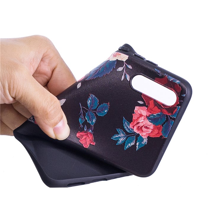 Тиснение Мягкой Мобильной Оболочки TPU Для Huawei P20 - Розы-6