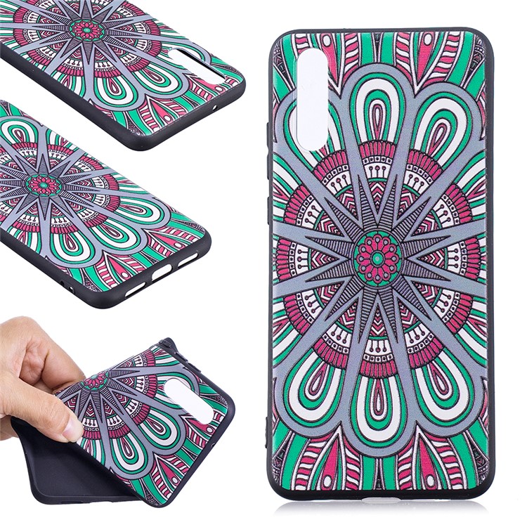 Embossment Soft TPU Back Case Protector for Huawei P20 - Abstract Floral-1