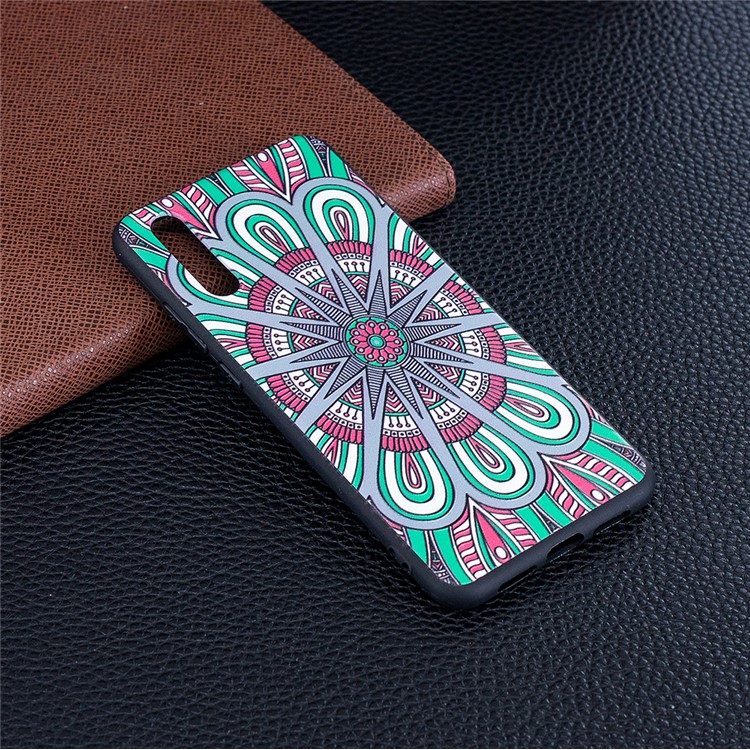Embossment Soft TPU Back Case Protector for Huawei P20 - Abstract Floral-2