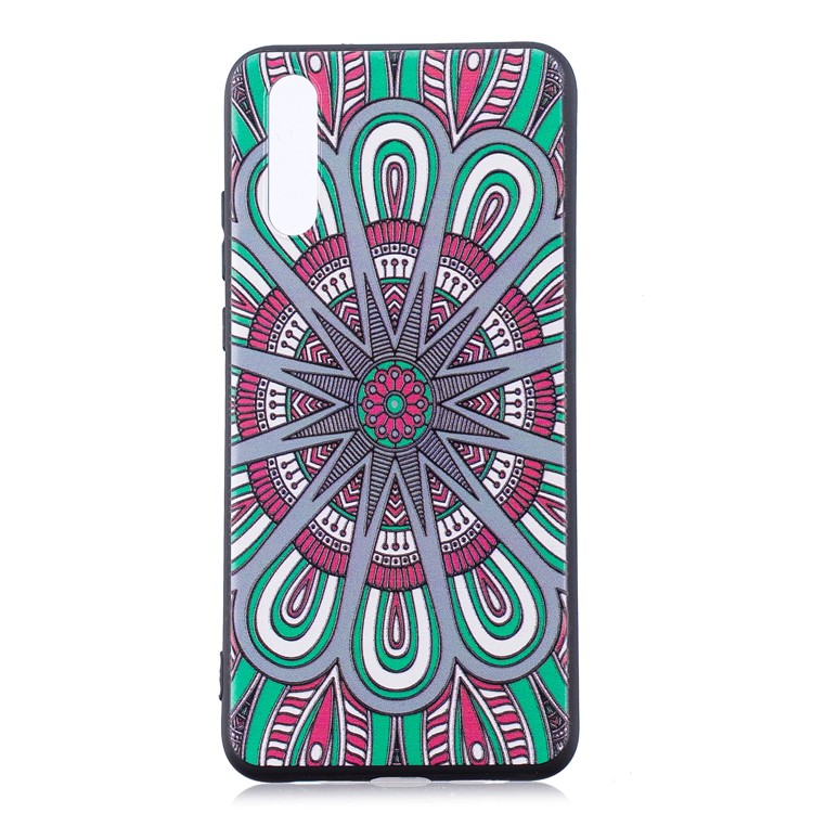 Embossment Soft TPU Back Case Protector for Huawei P20 - Abstract Floral-3