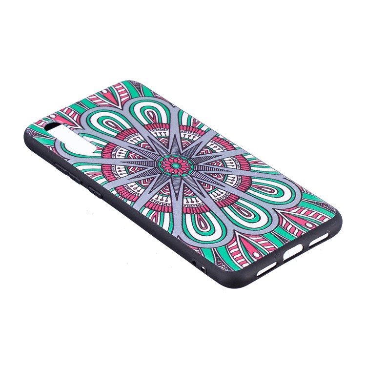 Embossment Soft TPU Back Case Protector for Huawei P20 - Abstract Floral-4