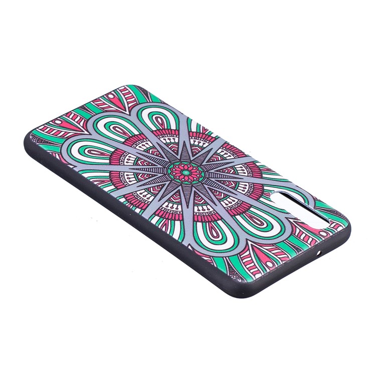 Embossment Soft TPU Back Case Protector for Huawei P20 - Abstract Floral-5