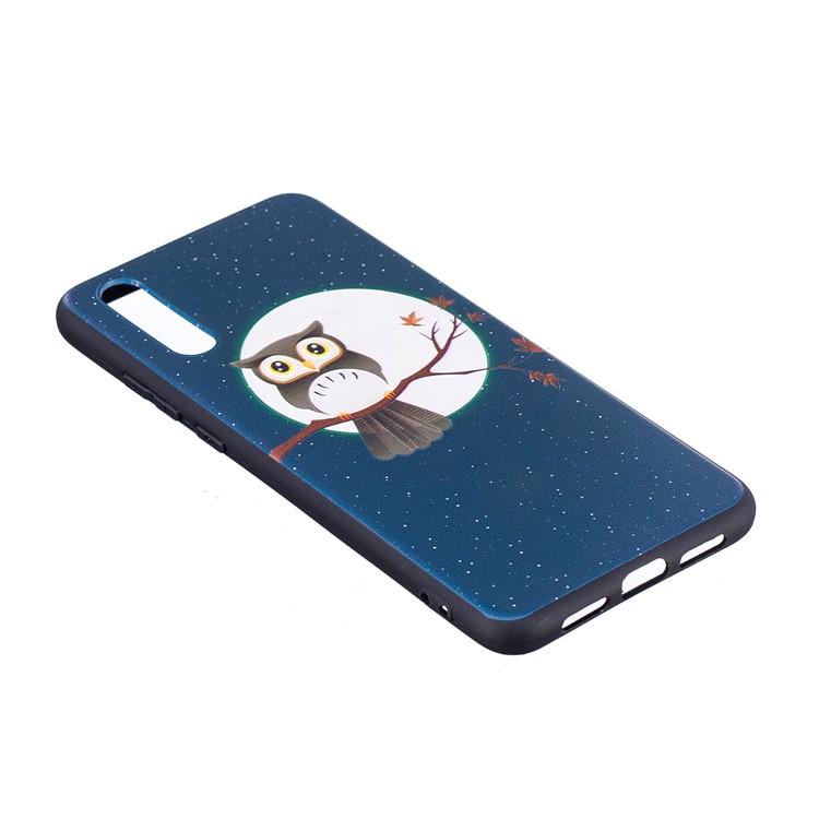 Embossment Soft TPU Back Mobile Casing for Huawei P20 - Owl on Branch-4