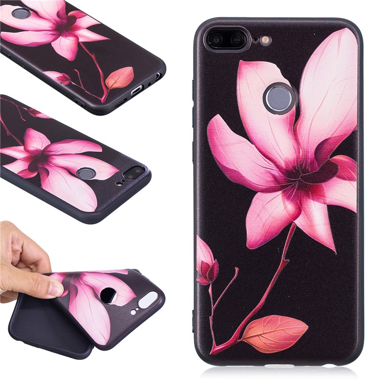 Embossment Soft TPU Phone Cover for Huawei Honor 9 Lite/9 Youth Edition - Pretty Flower-1