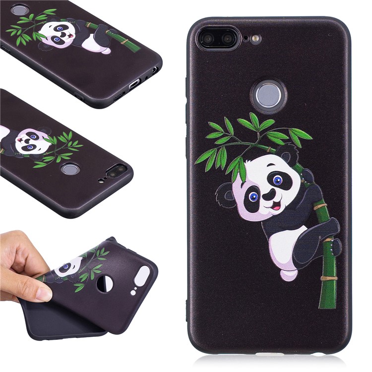 Embossment Soft TPU Phone Shell for Huawei Honor 9 Lite/9 Youth Edition - Panda on Bamboo-1