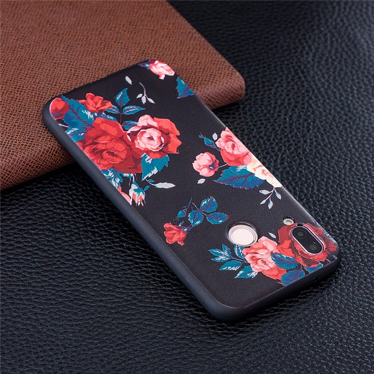 Embossment Soft TPU Mobile Phone Case for Huawei Honor 9 Lite/9 Youth Edition - Roses-3