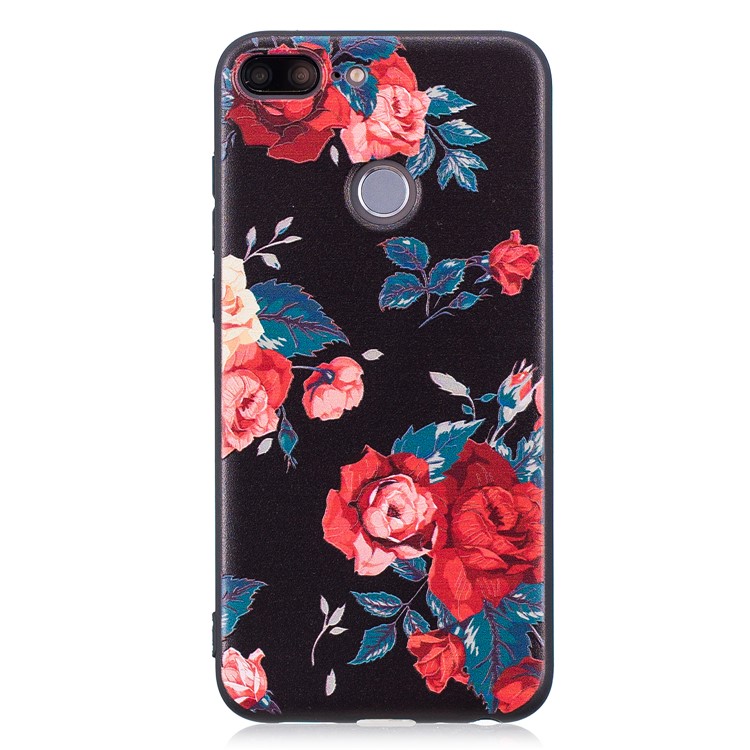 Embossment Soft TPU Mobile Phone Case for Huawei Honor 9 Lite/9 Youth Edition - Roses-4