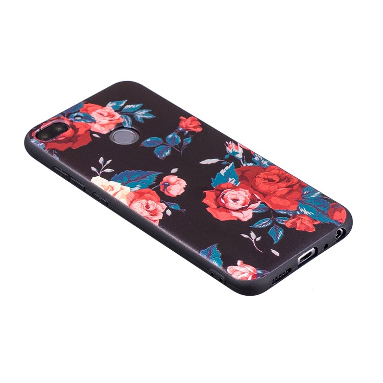 Embossment Soft TPU Mobile Phone Case for Huawei Honor 9 Lite/9 Youth Edition - Roses-5